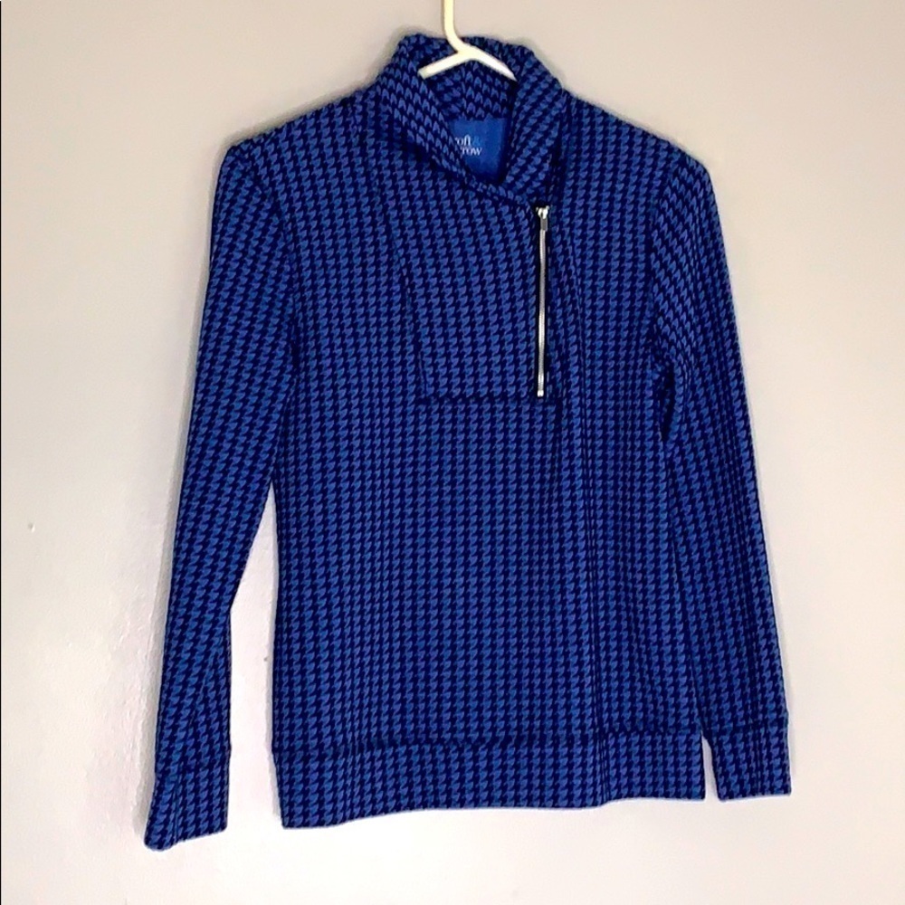 Croft and borrow Moto zip shawl collar pullover PS women’s herringbone s